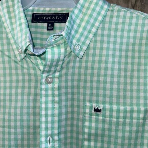 Crown Ivy Mint Green Check Button Down Shirt - Picture 3 of 5